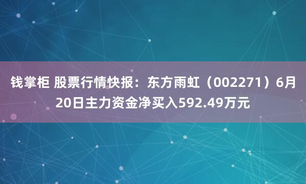 钱掌柜 股票行情快报：东方雨虹（002271）6月20日主力资金净买入592.49万元